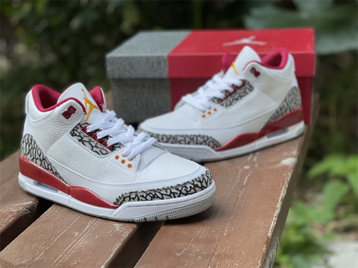 Authentic Air Jordan 3 Retro Cardinal Red