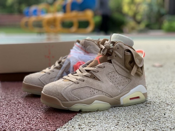 Authentic Travis Scott x Air Jordan 6 “British Khaki”  GS