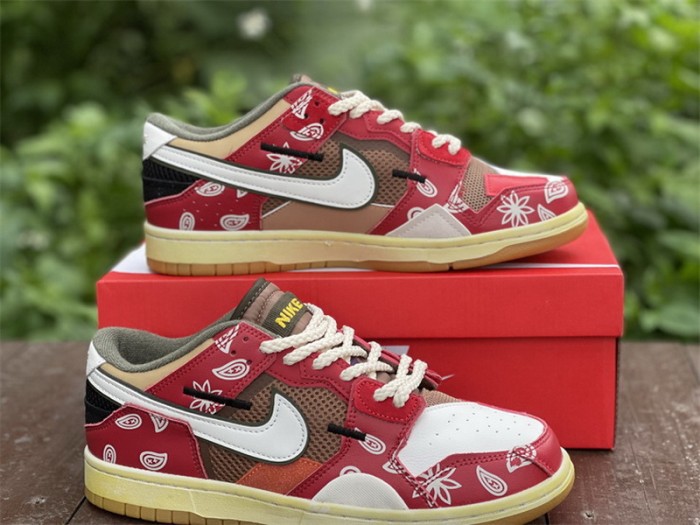 Authentic Nike Dunk Scrap Low Red