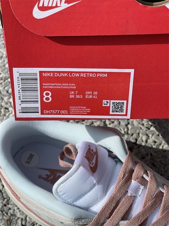 Authentic Nike Dunk Low Fossil Rose