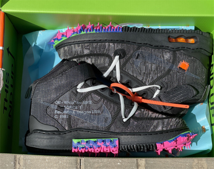 Authentic OFF-WHITE x Nike Air Force 1 Mid Black