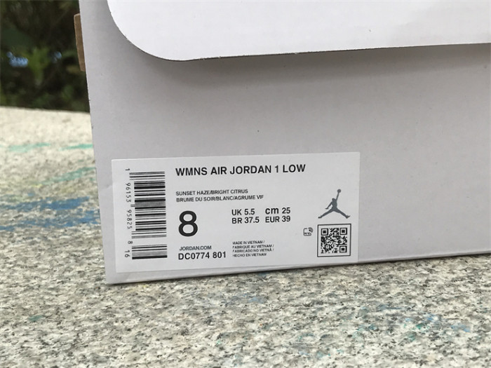 Authentic Air Jordan 1 Low “Sunset Haze” Women Shoes