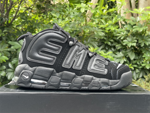Authentic Supreme x Nike Air More Uptempo Black