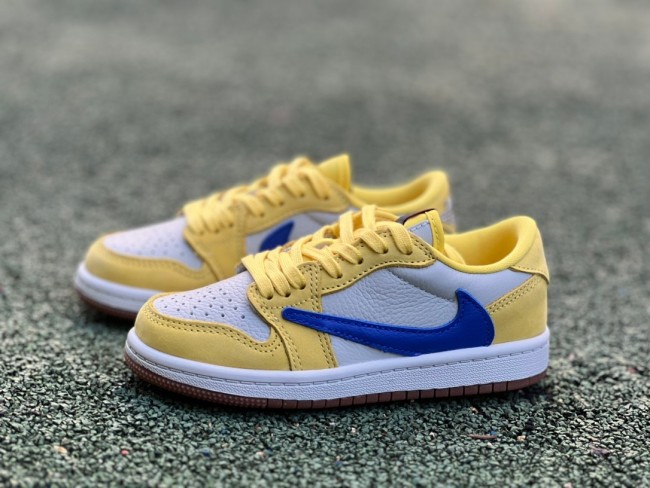 Authentic Authentic Travis Scott x Air Jordan 1 Low “Canary” Kids