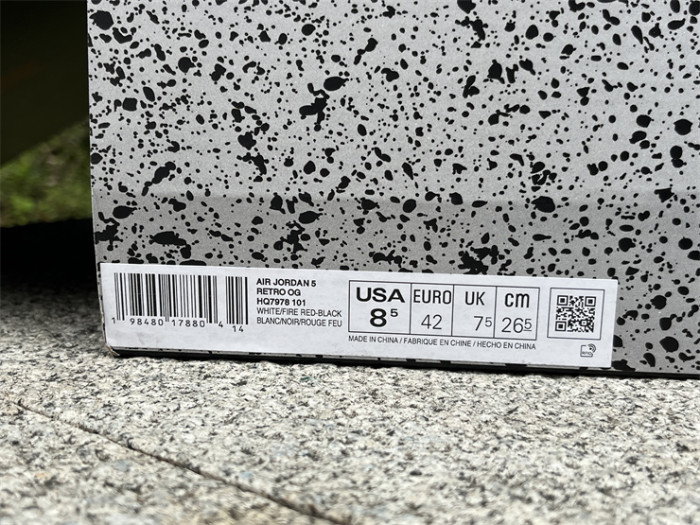 Authentic  Air Jordan 5 Fire Red “Black Tongue”   2025