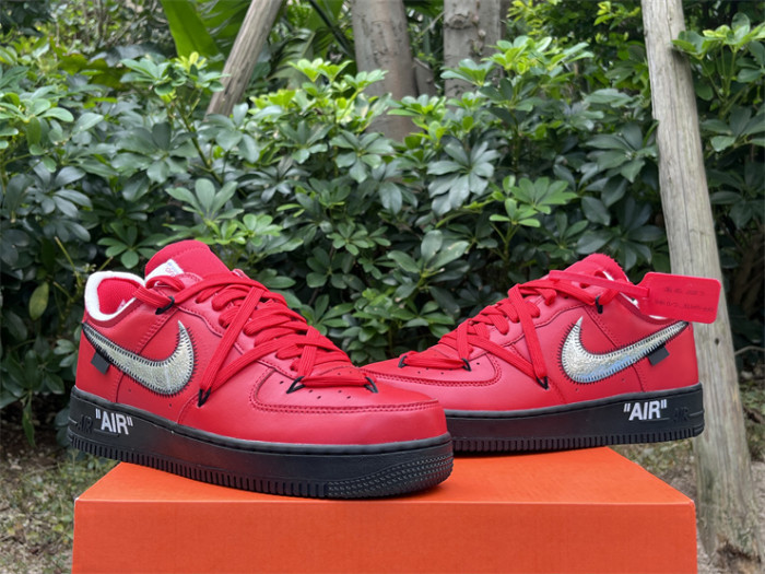 Authentic Off-White x Nike Air Force 1 Low Crimson