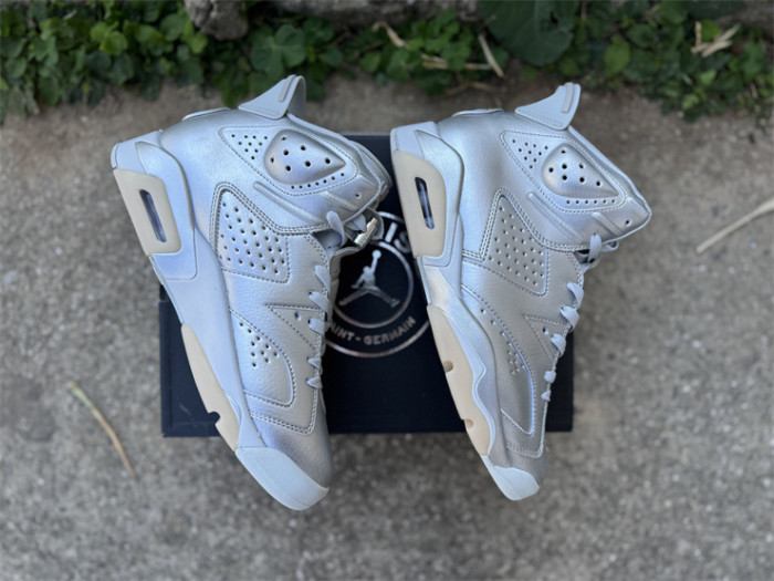 Authentic Air Jordan 6 Retro PSG Paris Saint-Germain Silver