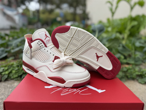 Authentic Air Jordan 4 Retro Valentine's Day Sierra Red GS