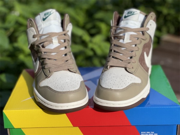 Authentic  Nike Dunk High Light Chocolate