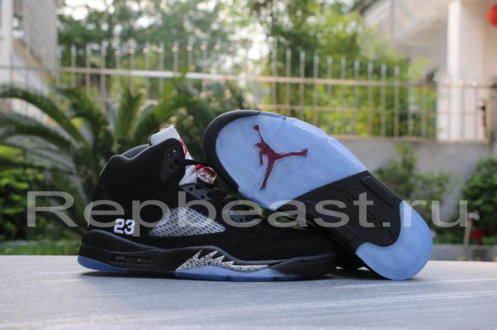 Authentic Air Jordan 5 Black/Metallic Silver