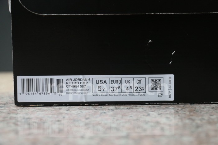 Authentic Air Jordan 6 DMP GS