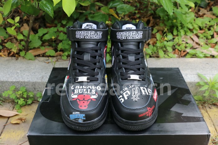 Authentic Supreme x NBA x Nike Air Force 1 Mid Black