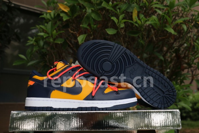 Authentic OFF-WHITE x Nike Dunk Low “University Gold”