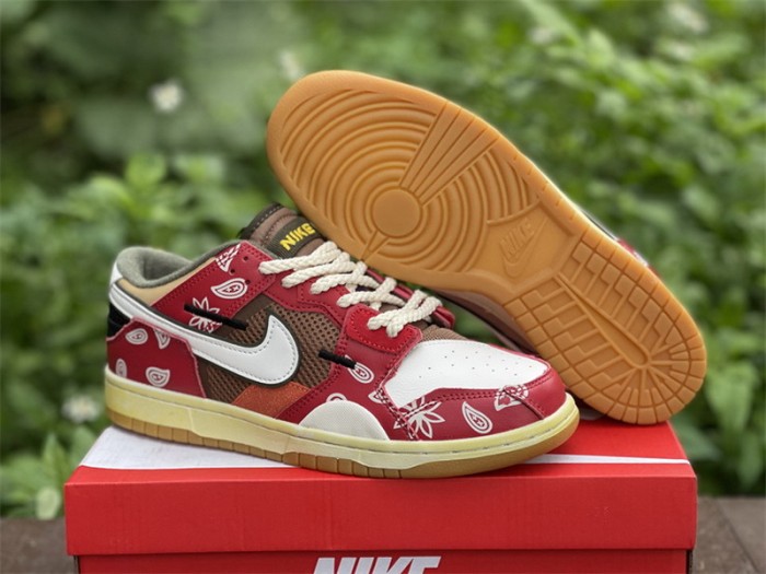 Authentic Nike Dunk Scrap Low Red