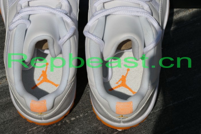 Authentic Air Jordan 11 Low White / Citrus 2015