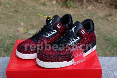 Authentic  Vogue x Air Jordan 3 “AWOK” University Red