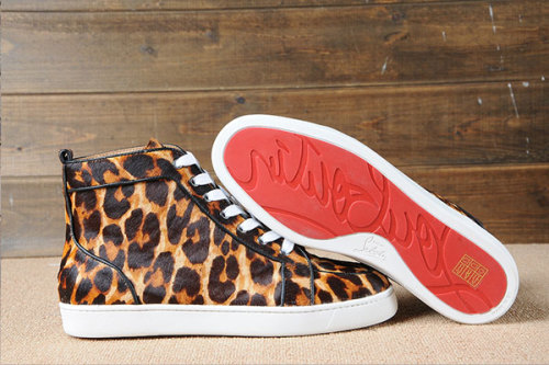 Super Perfect Christian Louboutin Rantus Men's Flat Leopard Fuzzy(with receipt)