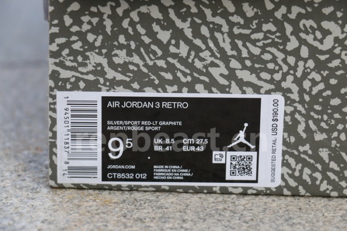 Authentic Air Jordan 3 “Cool Grey”