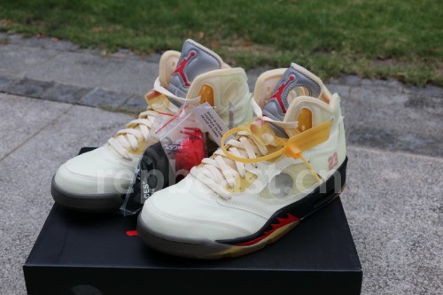 Authentic OFF-WHITE x Air Jordan 5 “Sail”