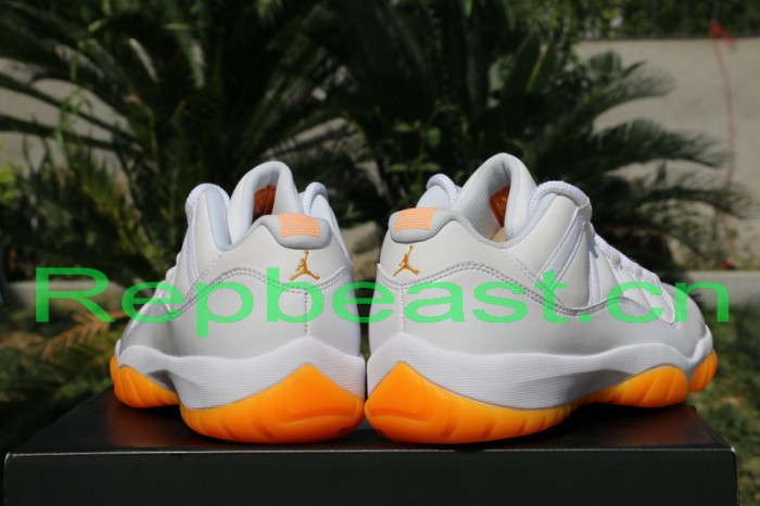 Authentic Air Jordan 11 Low White / Citrus 2015