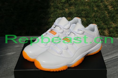 Authentic Air Jordan 11 Low White / Citrus 2015