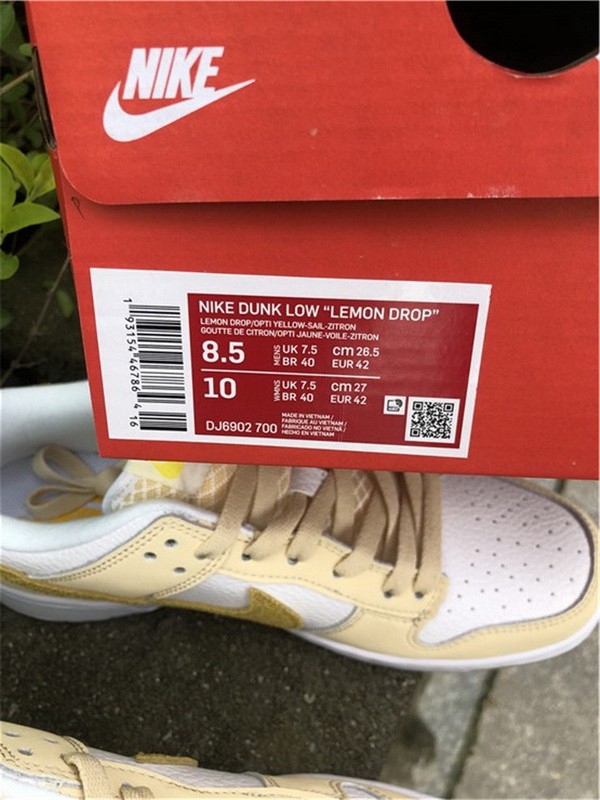 Authentic Nike Dunk Low Lemon Drop