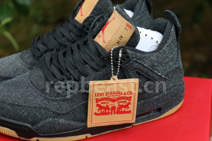 Authentic Levi’s x Air Jordan 4 Black