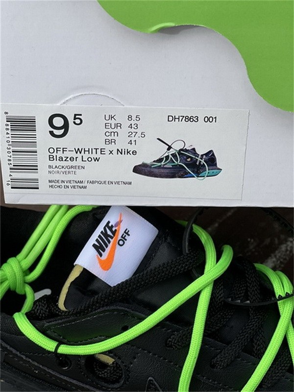 Authentic Off-White x Nike Blazer Low Black Green