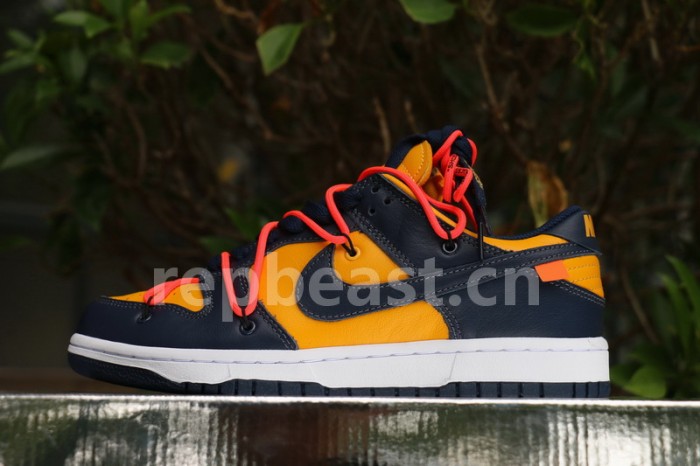 Authentic OFF-WHITE x Nike Dunk Low “University Gold”