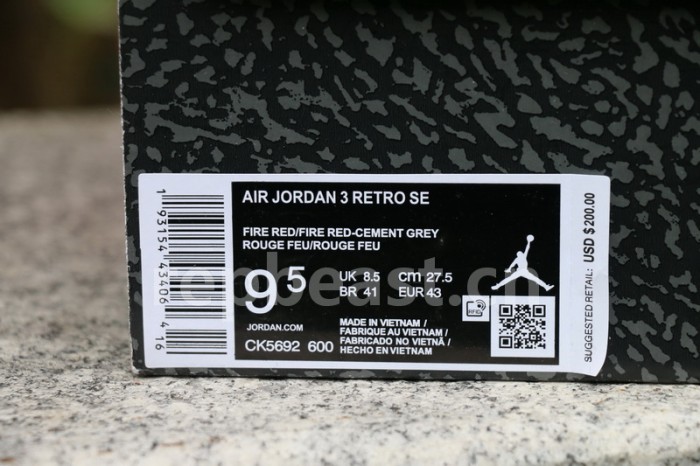 Authentic Air Jordan 3 “Red Cement”