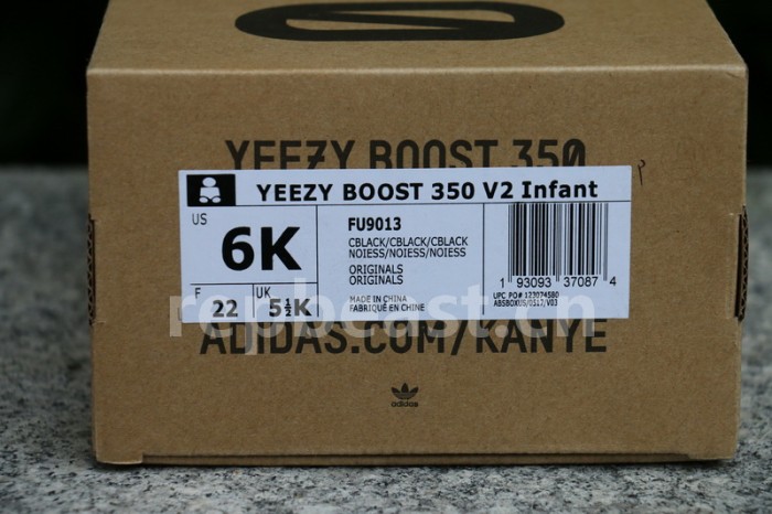 Authentic Yeezy Boost 350 V2 Static Black Kids Shoes