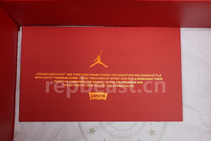 Authentic Levi’s x Air Jordan 4 Black