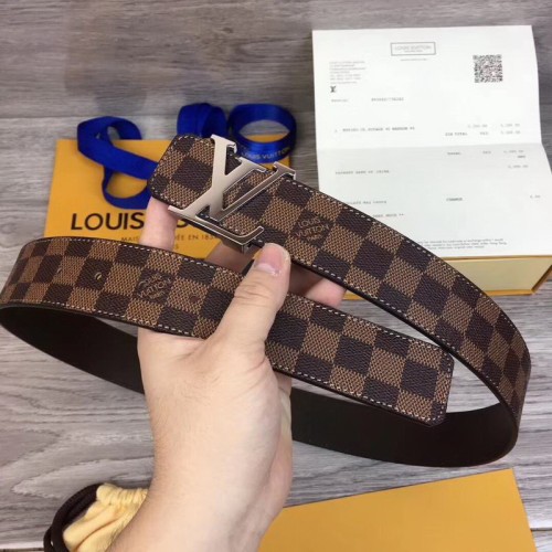 Super Perfect Quality LV Belts(100% Genuine Leather Steel Buckle)-1563