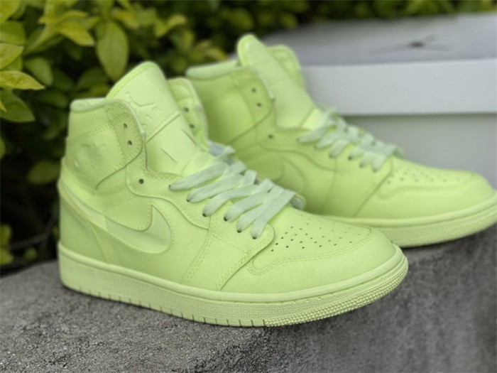 Authentic  Air Jordan 1 High Premium  Lemon Green