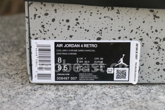 Authentic Air Jordan 4 “Cool Grey” 2019