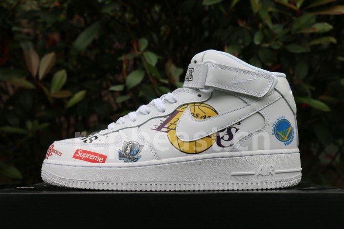 Authentic Supreme x NBA x Nike Air Force 1 Mid White