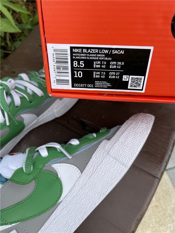 Authentic sacai x Nike Blazer Low Green