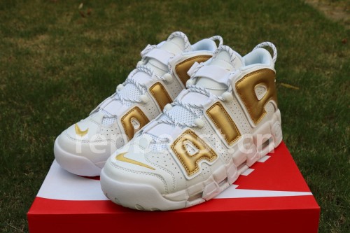 Authentic Nike Air More Uptempo White Gold