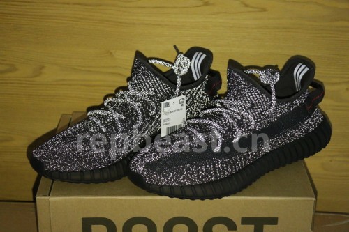 Authentic Yeezy Boost 350 V2 Static Black full-reflective