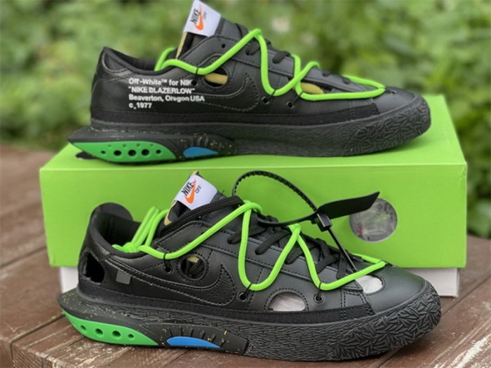 Authentic Off-White x Nike Blazer Low Black Green