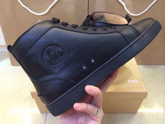 Super Max perfect Christian Louboutin High Top Black leather Sneaker