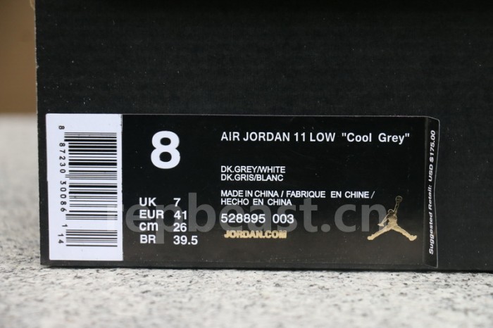 Authentic Air Jordan 11 Low “Cool Grey”