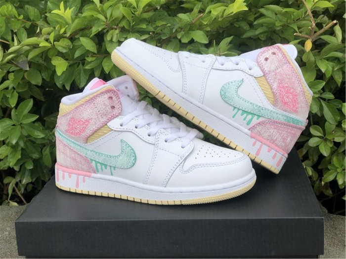 Authentic Air Jordan 1 Mid Paint Drip