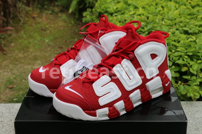 Authentic Supreme x Nike Air More Uptempo Red
