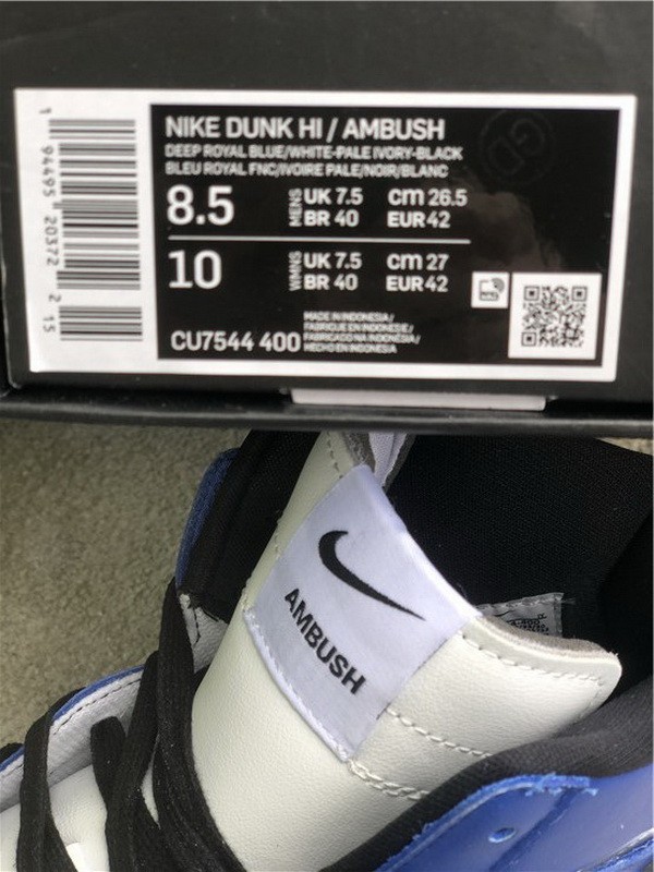 Authentic AMBUSH x Nike Dunk High  Deep Royal 