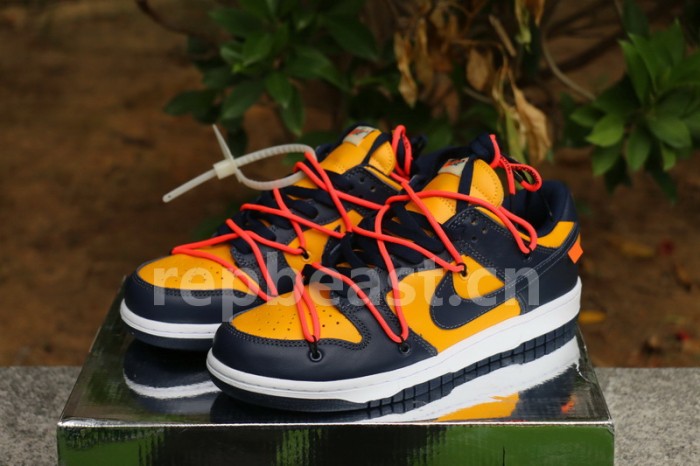 Authentic OFF-WHITE x Nike Dunk Low “University Gold”