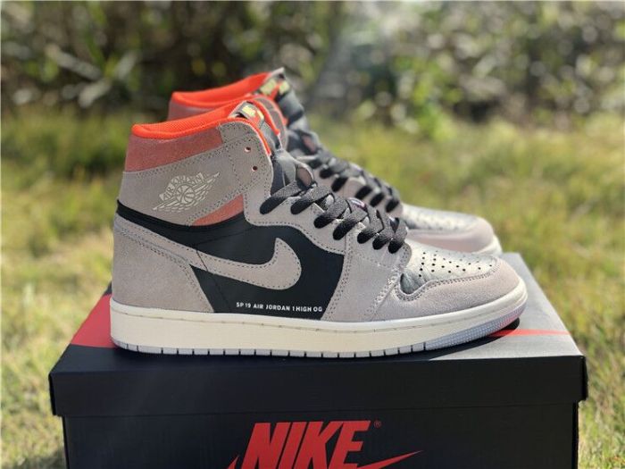 Authentic Cspace Air Jordan 1 OG High Grey Pink