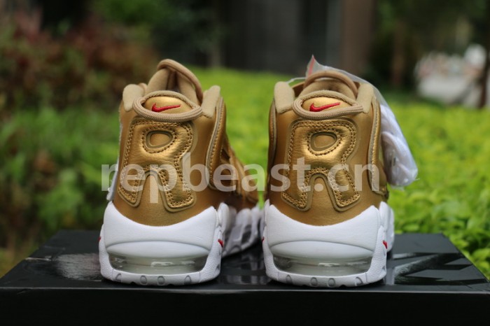 Authentic Supreme x Nike Air More Uptempo Gold
