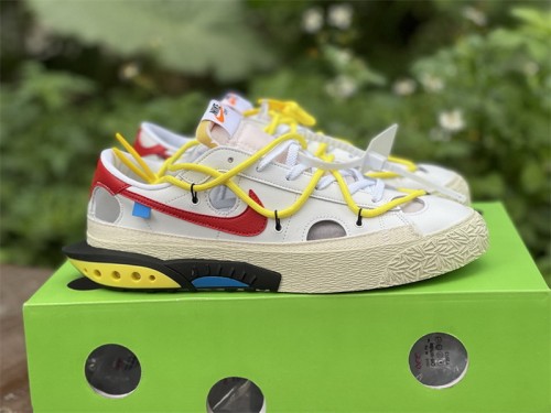 Authentic Off-White x Nike Blazer Low White Red