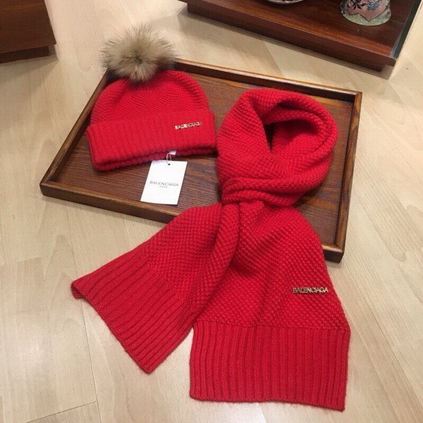 B Wool Cap Scarf AAA-014